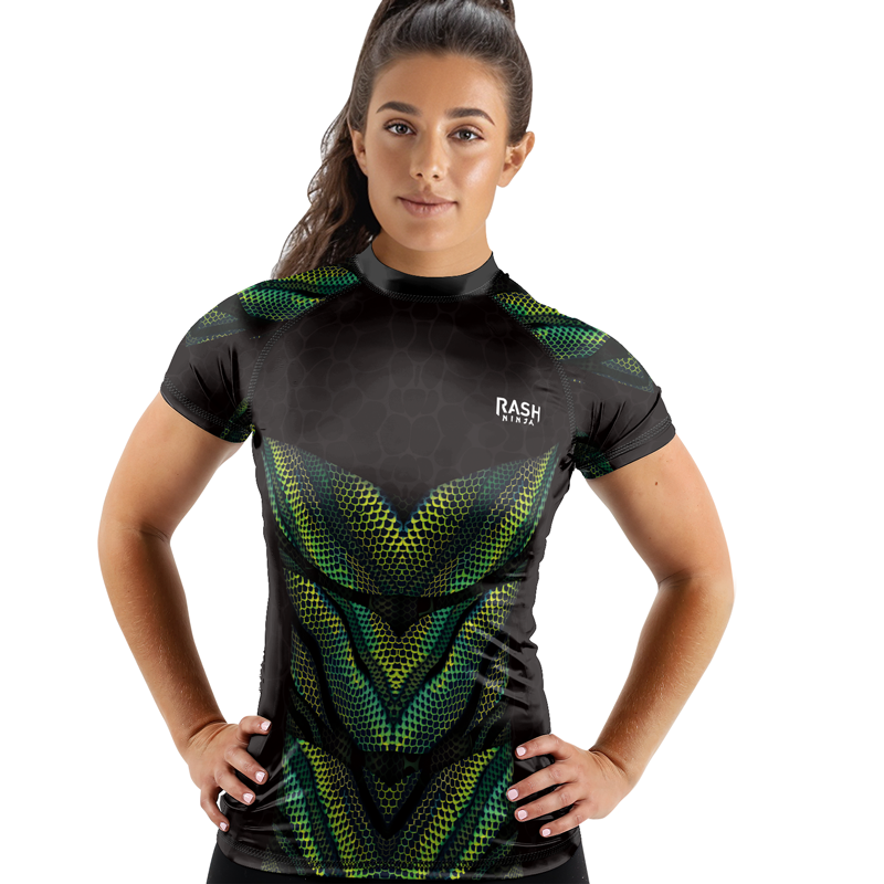 Rashninja Snake Skin Women's Short Sleeve Rash Guard