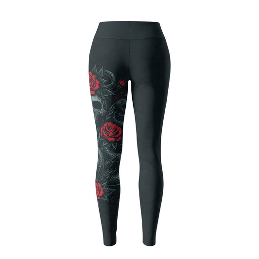 Rashninja Skull Rose Snake Women's Leggings