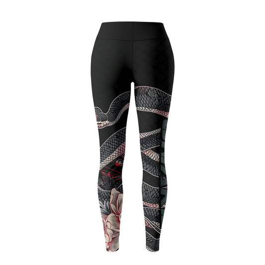 Rashninja Snake Crimson Bloom Women's Leggings