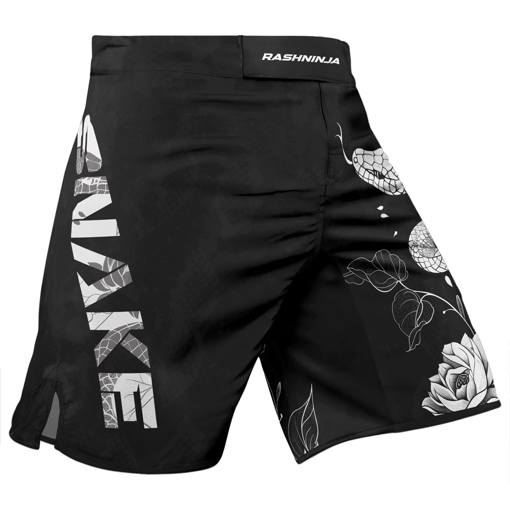 Rashninja Snake Ivory Bloom Men's Fight Shorts

