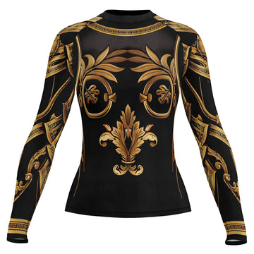 Rashninja Spartan Golden Baroque Women's Long Sleeve Rash Guard