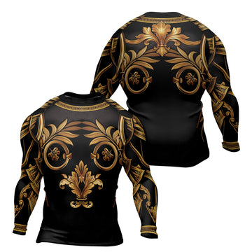 Rashninja Spartan Golden Baroque Men's Long Sleeve Rash Guard