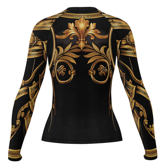 Rashninja Spartan Golden Baroque Women's Long Sleeve Rash Guard