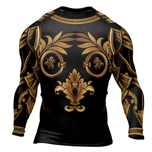 Rashninja Spartan Golden Baroque Men's Long Sleeve Rash Guard