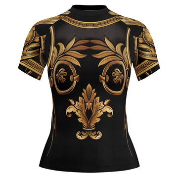 Rashninja Spartan Golden Baroque Women's Short Sleeve Rash Guard