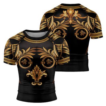Rashninja Spartan Golden Baroque Men's Short Sleeve Rash Guard
