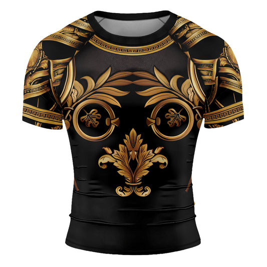 Rashninja Spartan Golden Baroque Men's Short Sleeve Rash Guard