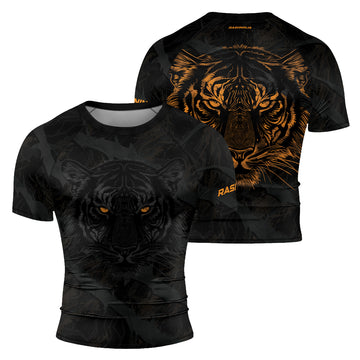 Rashninja Shadow Tiger Men's Short Sleeve Rash Guard