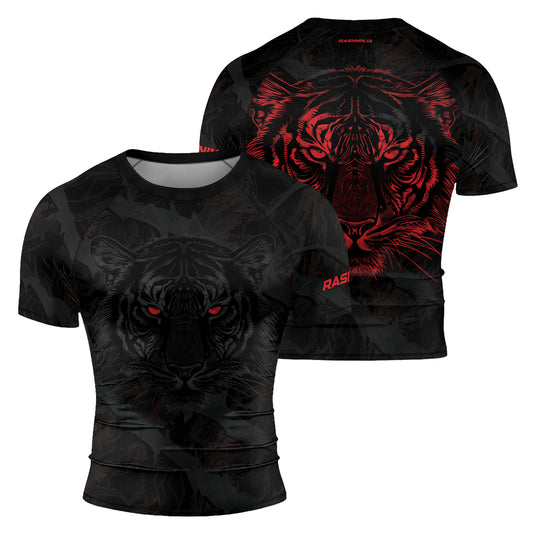 Rashninja Shadow Tiger Men's Short Sleeve Rash Guard