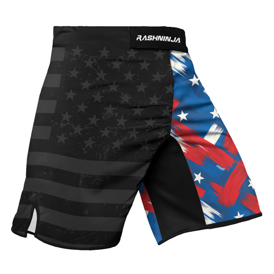 Rashninja Patriotic Flag Pattern Men's Fight Shorts