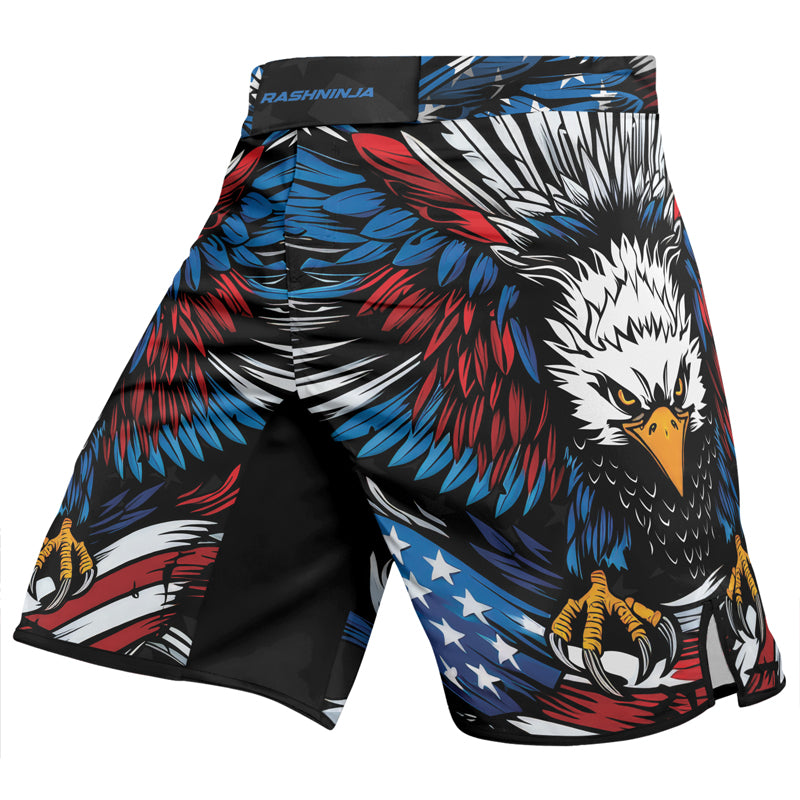 Rashninja Patriotic Eagle Flag Men's Fight Shorts

