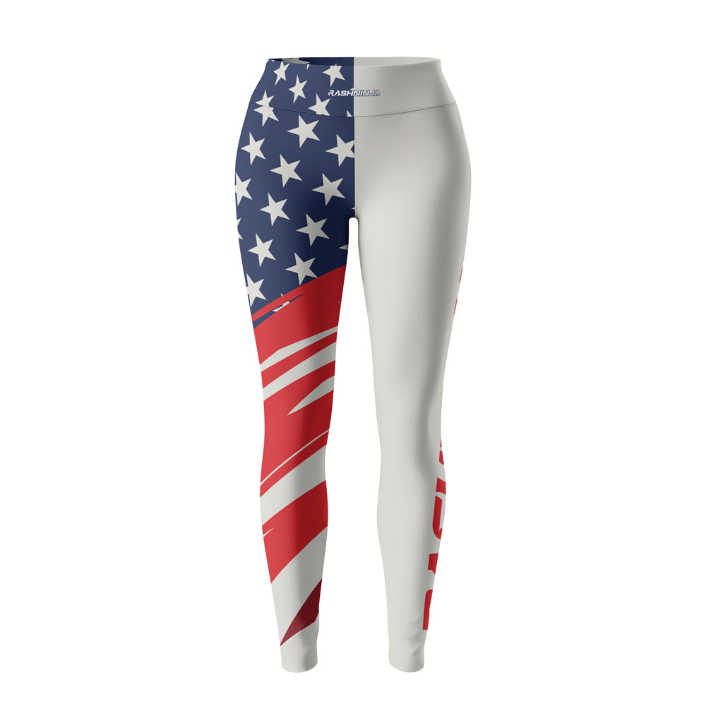 Rashninja Patriotic Flag White Women's Leggings