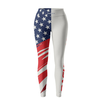 Rashninja Patriotic Flag White Women's Leggings