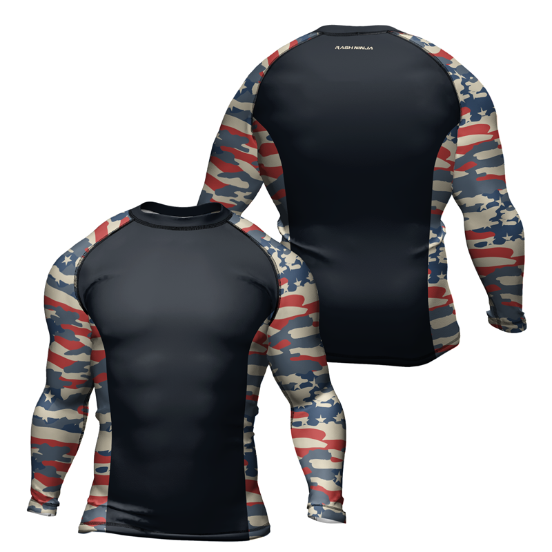 Rashninja American Camouflage Men's Long Sleeve Rash Guard