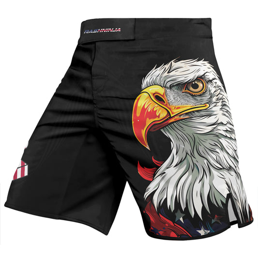 Rashninja Patriotic Eagle Stars Men's Fight Shorts

