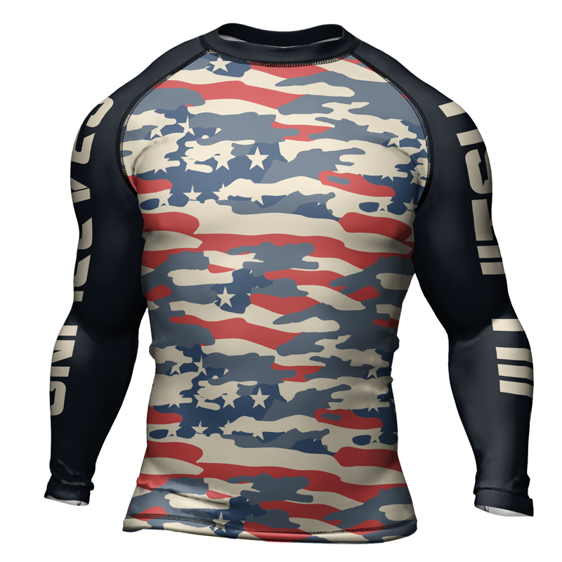 Rashninja American Camouflage Men's Long Sleeve Rash Guard