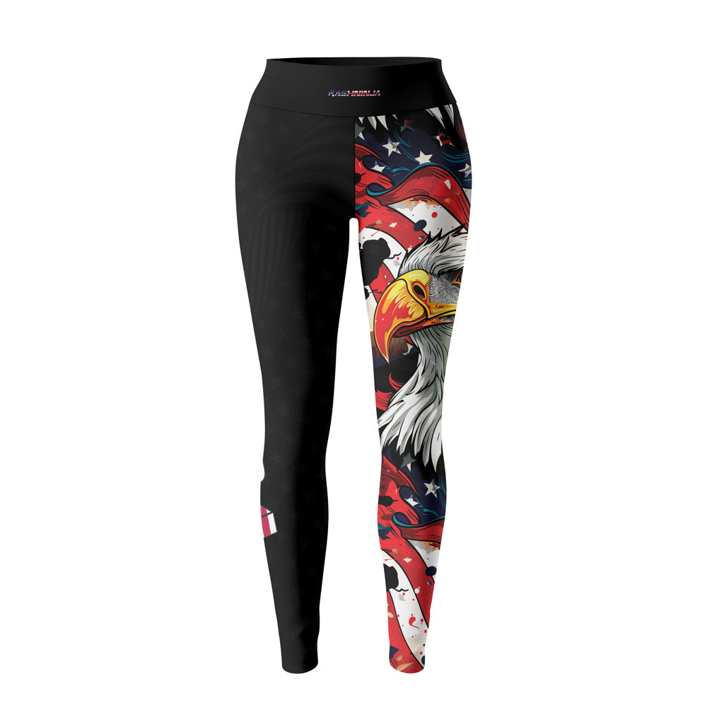 Rashninja Patriotic Eagle Stars Women's Leggings