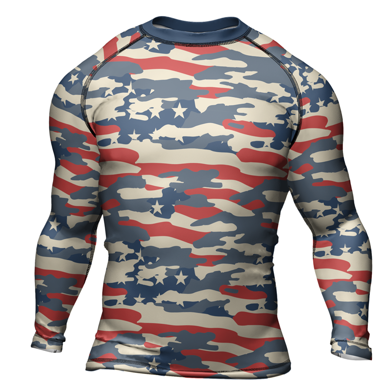 Rashninja American Camouflage Men's Long Sleeve Rash Guard