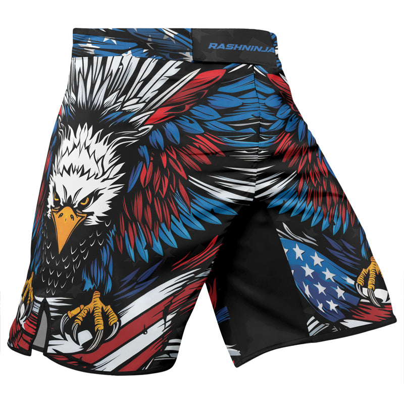 Rashninja Patriotic Eagle Flag Men's Fight Shorts

