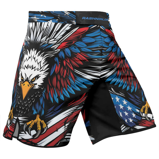 Rashninja Patriotic Eagle Flag Men's Fight Shorts

