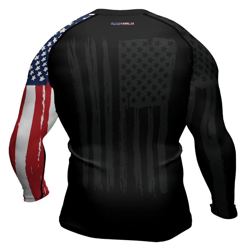 Rashninja American Flag Men's Long Sleeve Rash Guard | Fightwear
