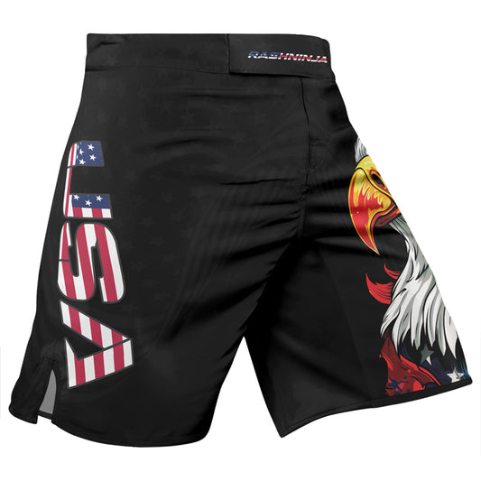Rashninja Patriotic Eagle Stars Men's Fight Shorts

