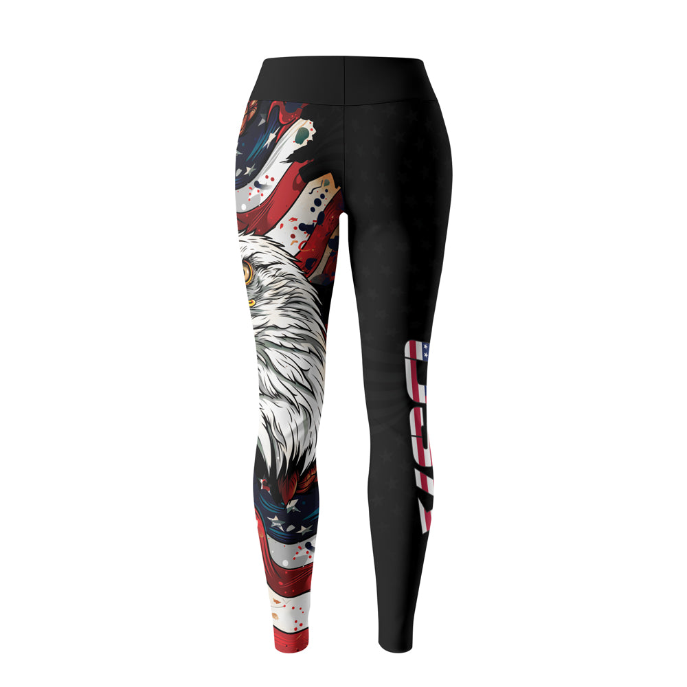 Rashninja Patriotic Eagle Stars Women's Leggings