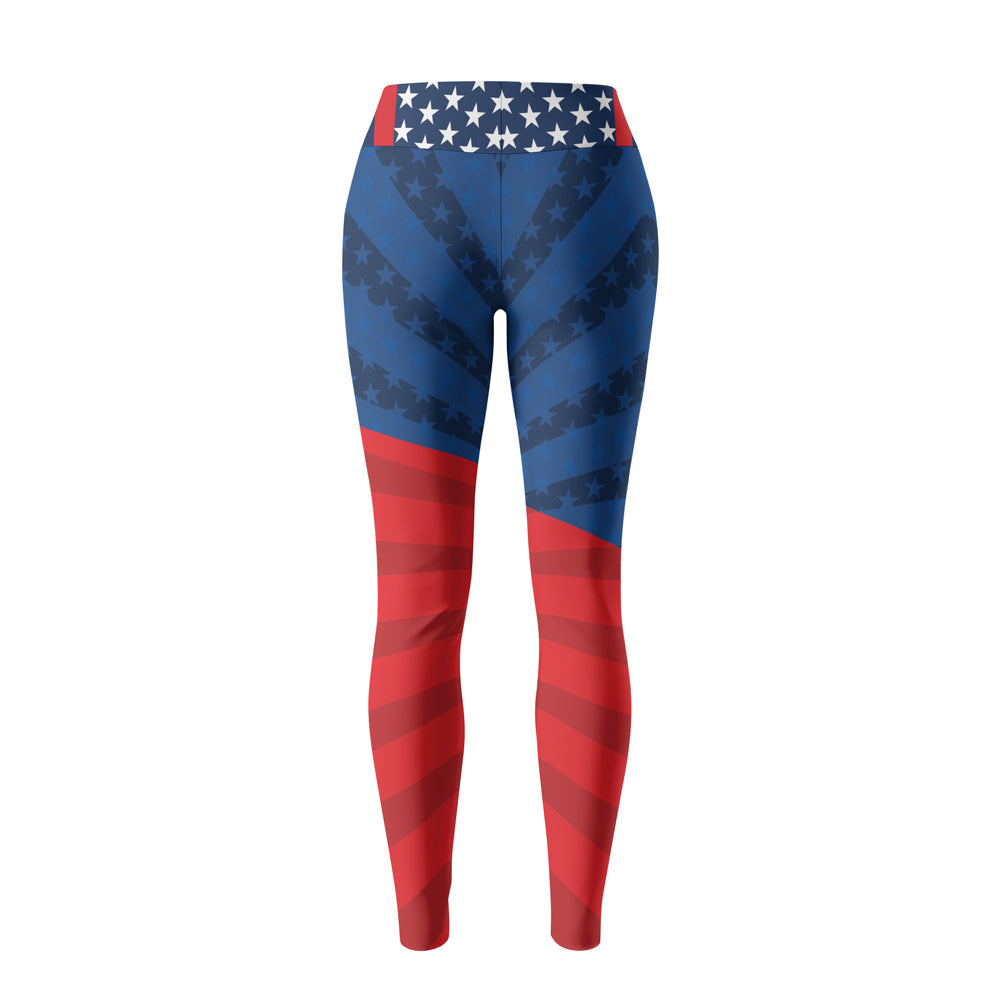 Rashninja Patriotic Flag Chevron Women's Leggings