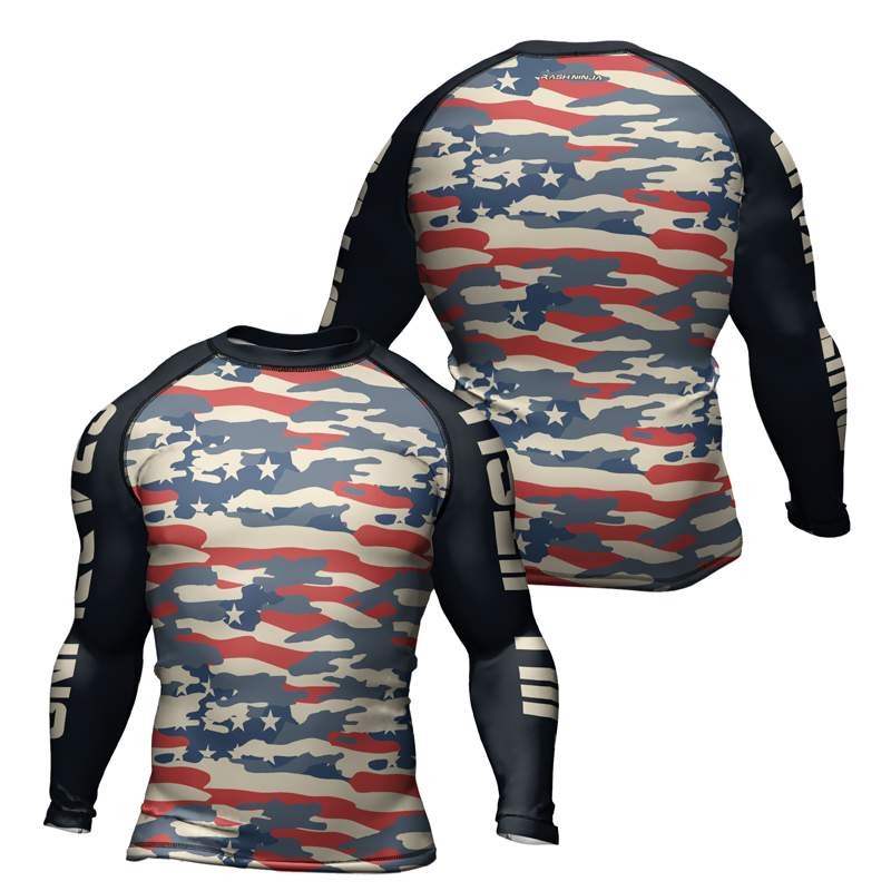 Rashninja American Camouflage Men's Long Sleeve Rash Guard