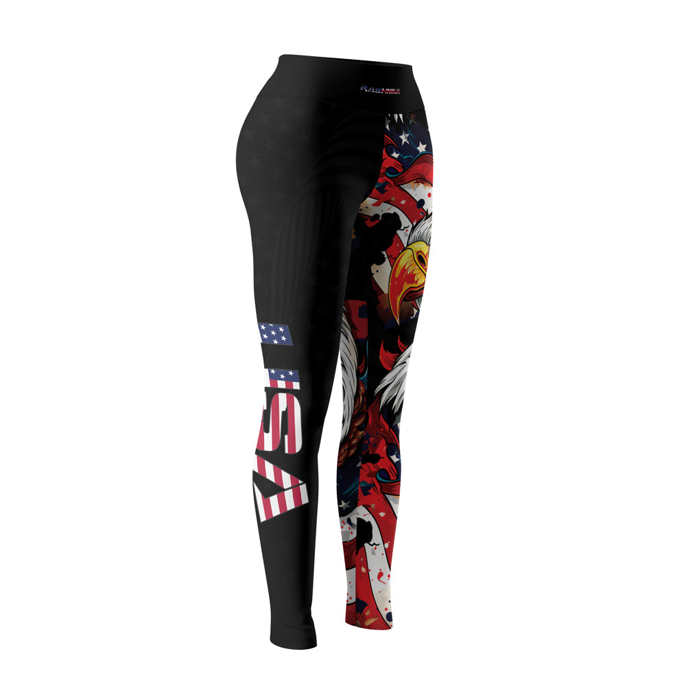 Rashninja Patriotic Eagle Stars Women's Leggings