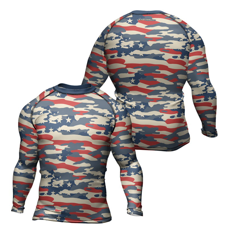 Rashninja American Camouflage Men's Long Sleeve Rash Guard