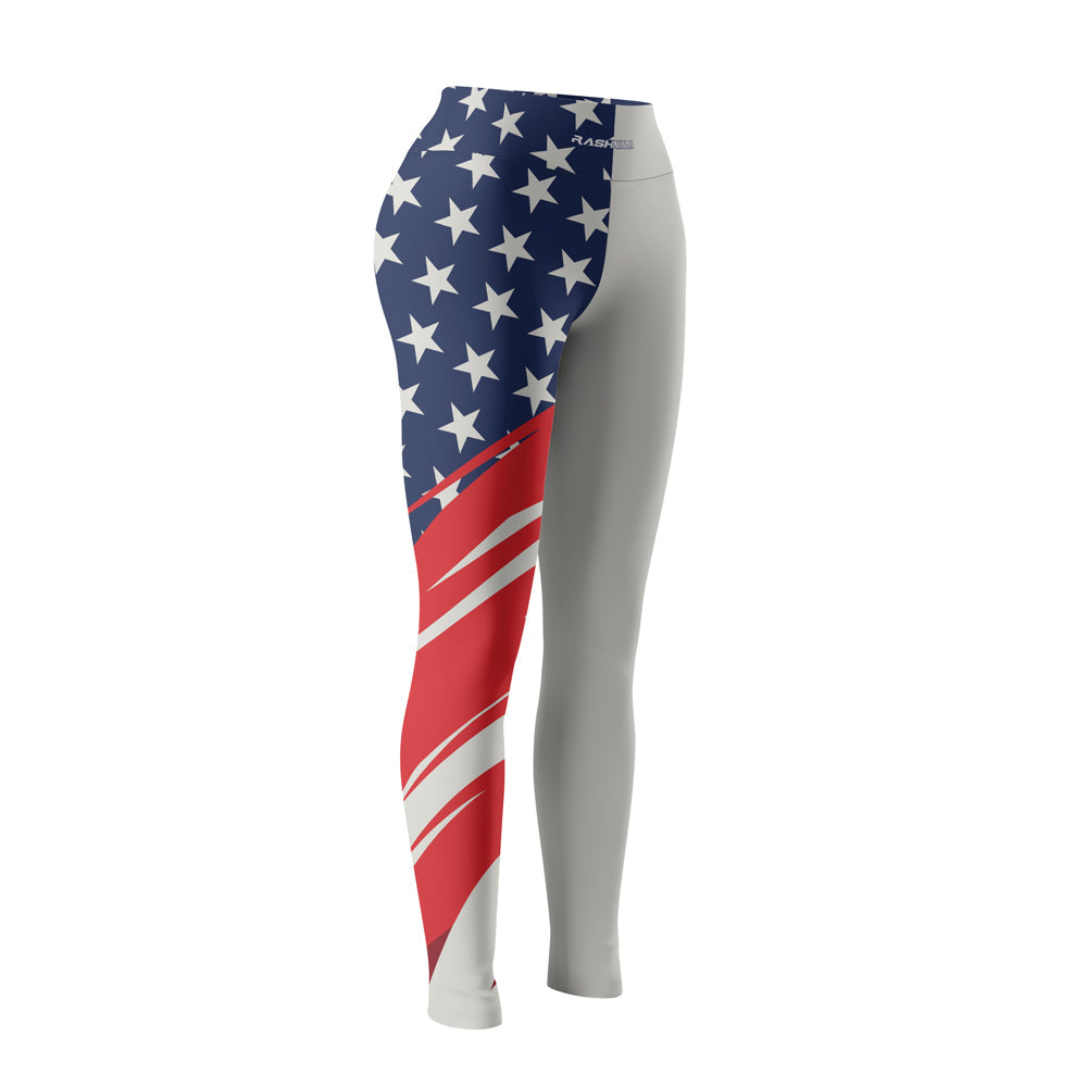 Rashninja Patriotic Flag White Women's Leggings