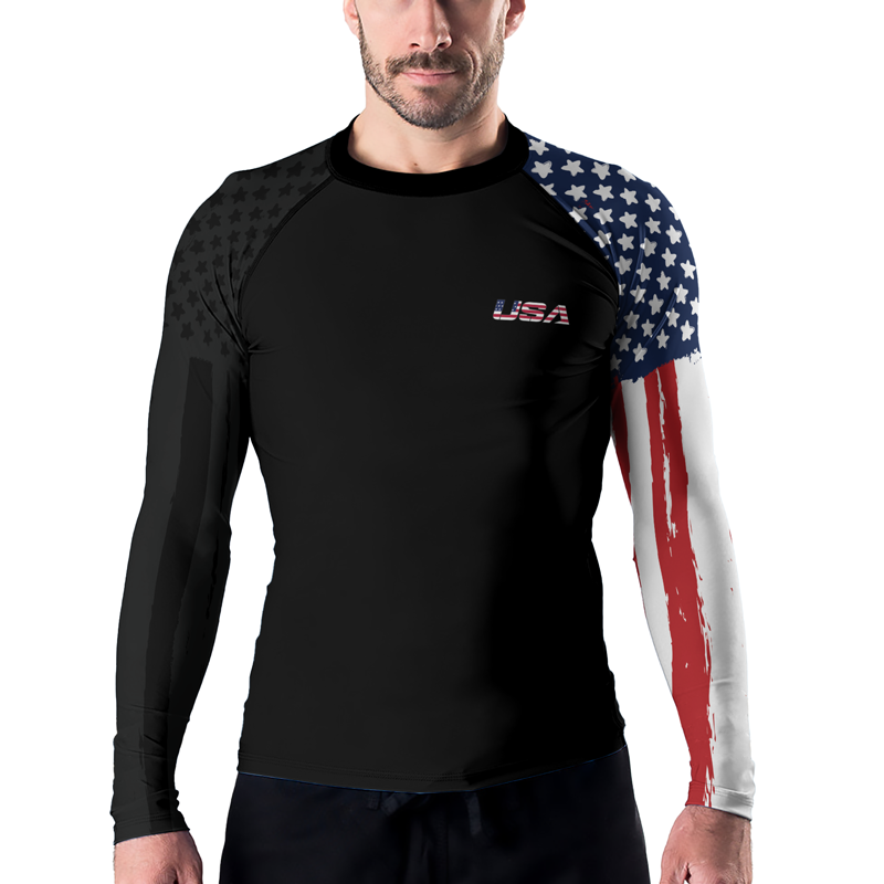 Rashninja American Flag Men's Long Sleeve Rash Guard | Fightwear