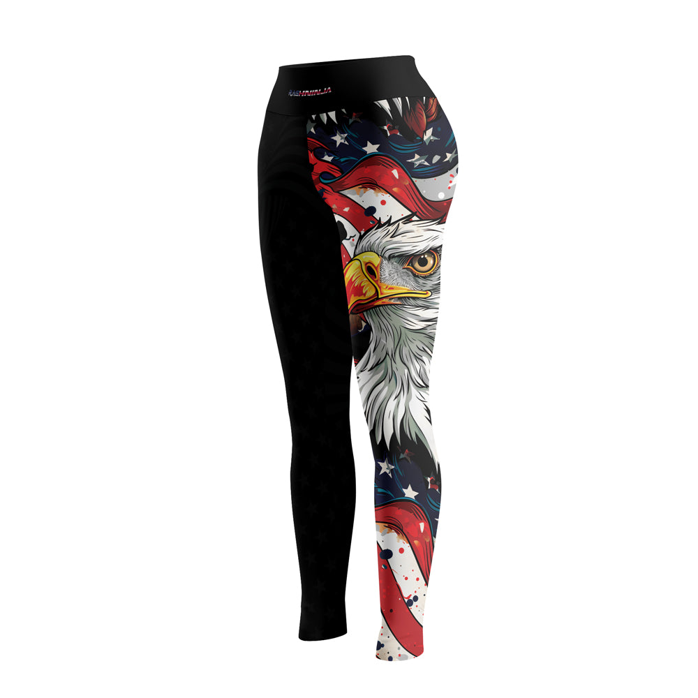 Rashninja Patriotic Eagle Stars Women's Leggings