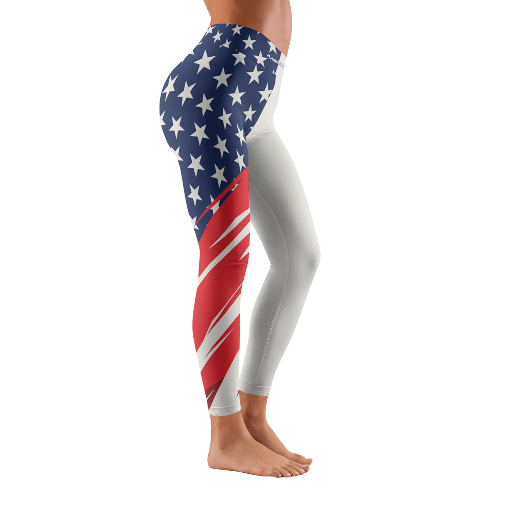 Rashninja Patriotic Flag White Women's Leggings