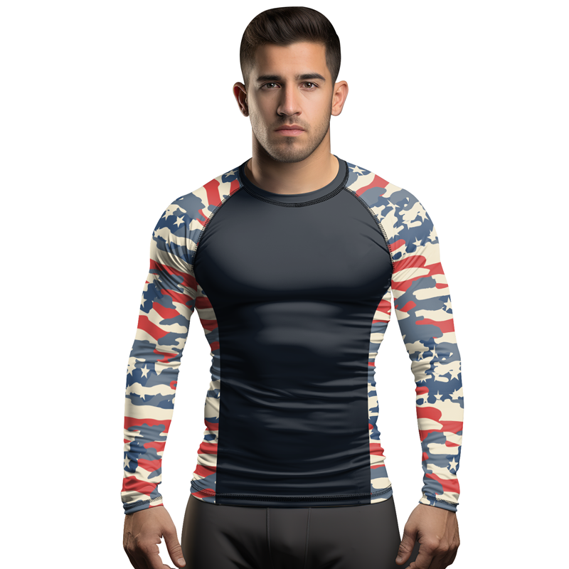 Rashninja American Camouflage Men's Long Sleeve Rash Guard