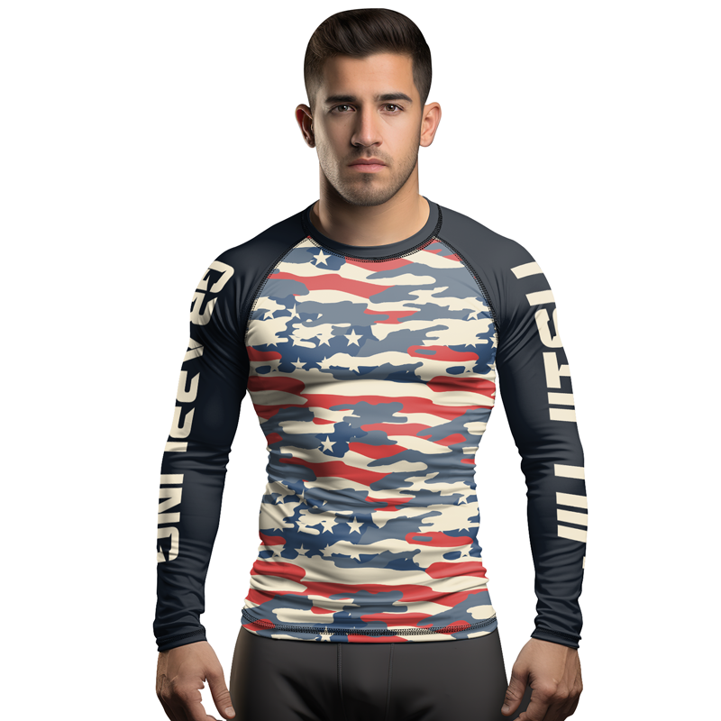 Rashninja American Camouflage Men's Long Sleeve Rash Guard