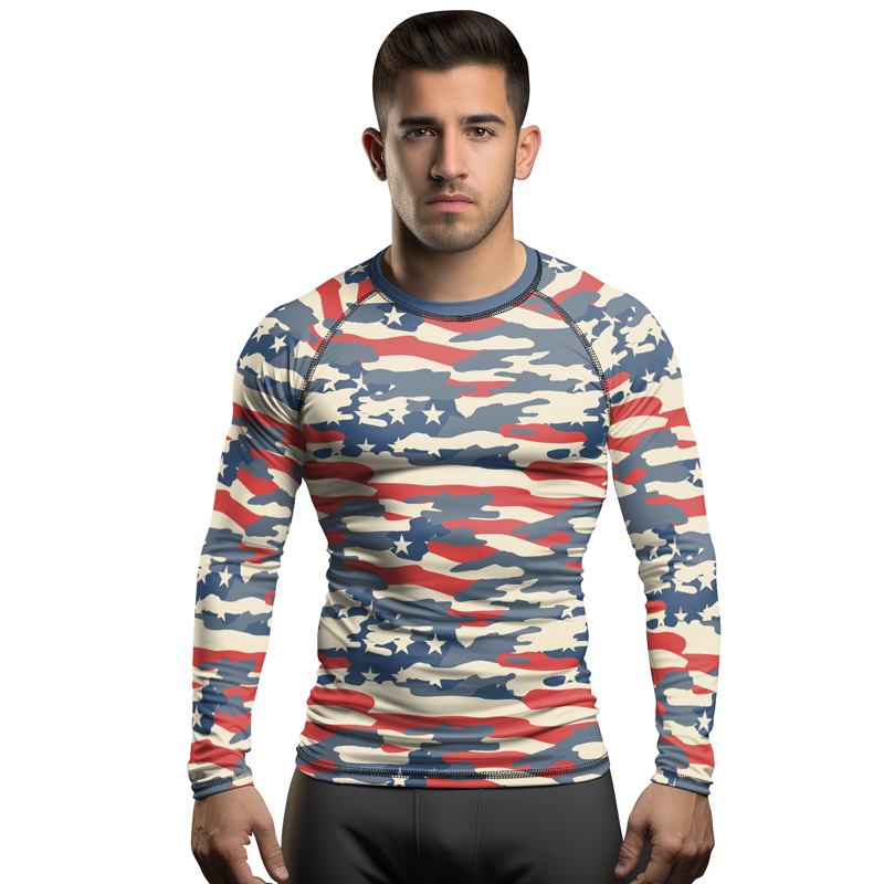 Rashninja American Camouflage Men's Long Sleeve Rash Guard