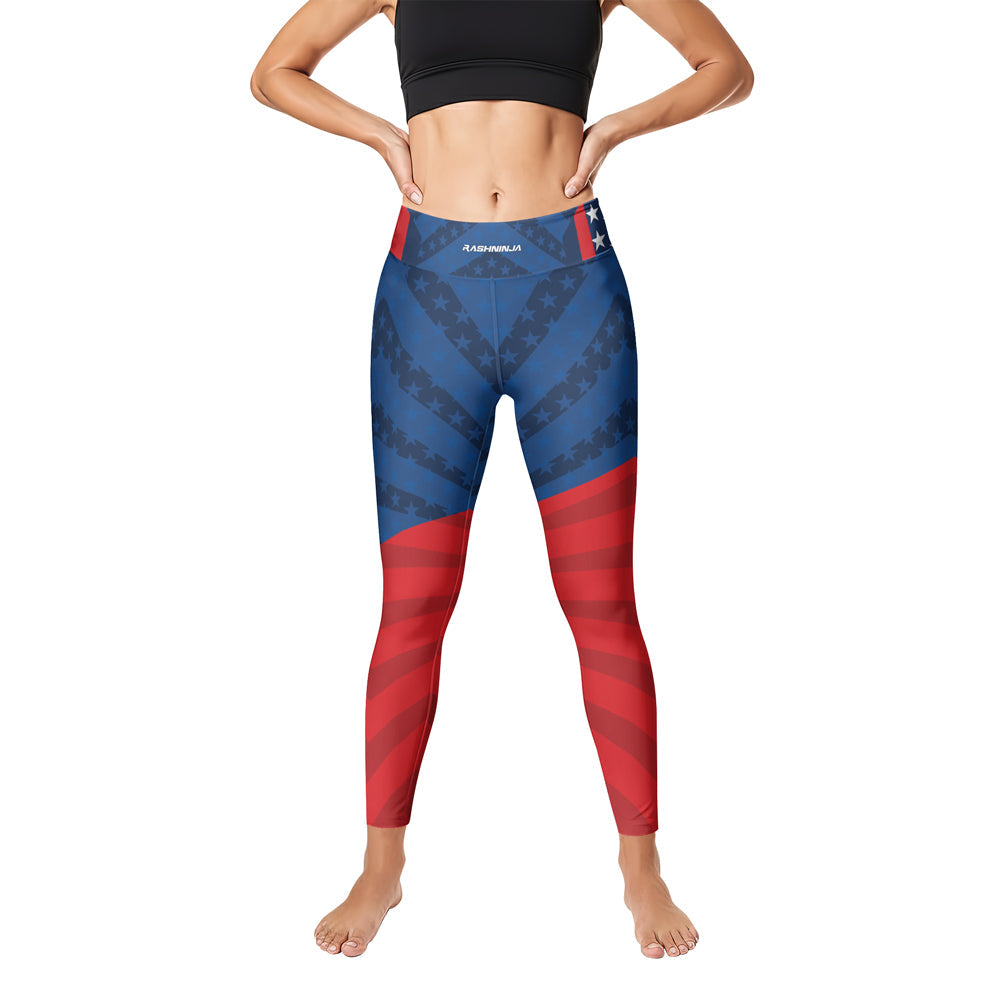 Rashninja Patriotic Flag Chevron Women's Leggings