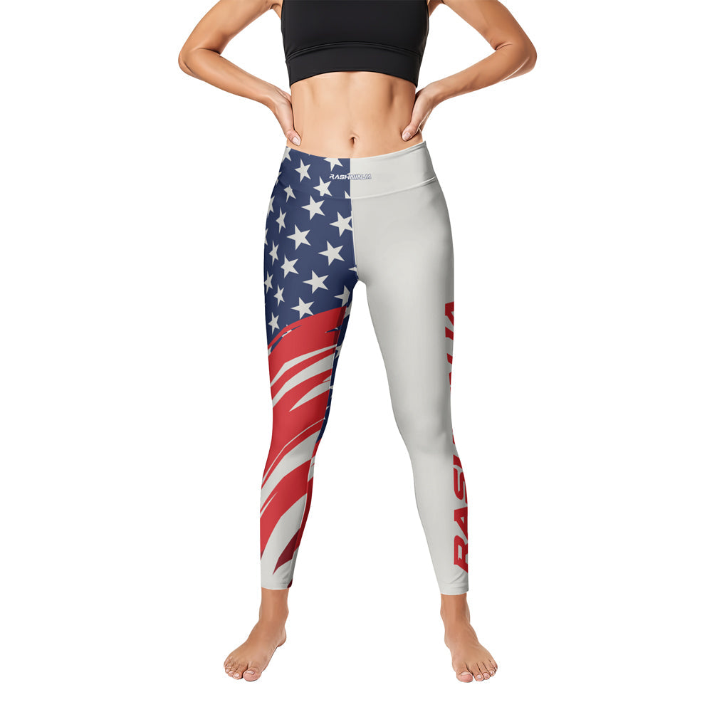 Rashninja Patriotic Flag White Women's Leggings