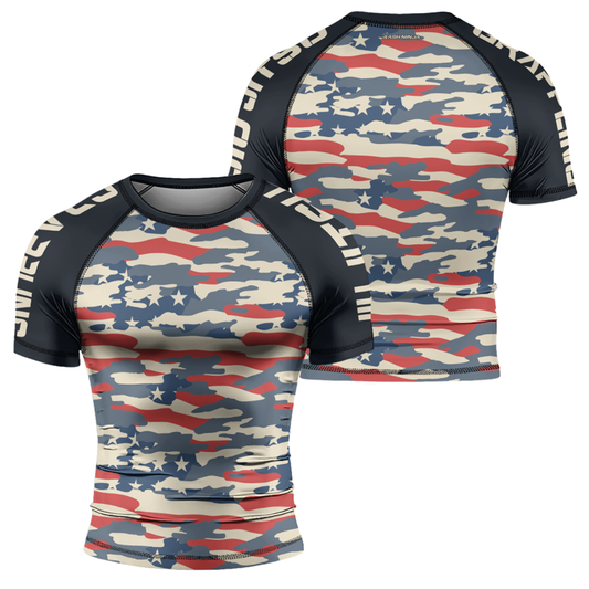 Rashninja American Camouflage Men's Short Sleeve Rash Guard