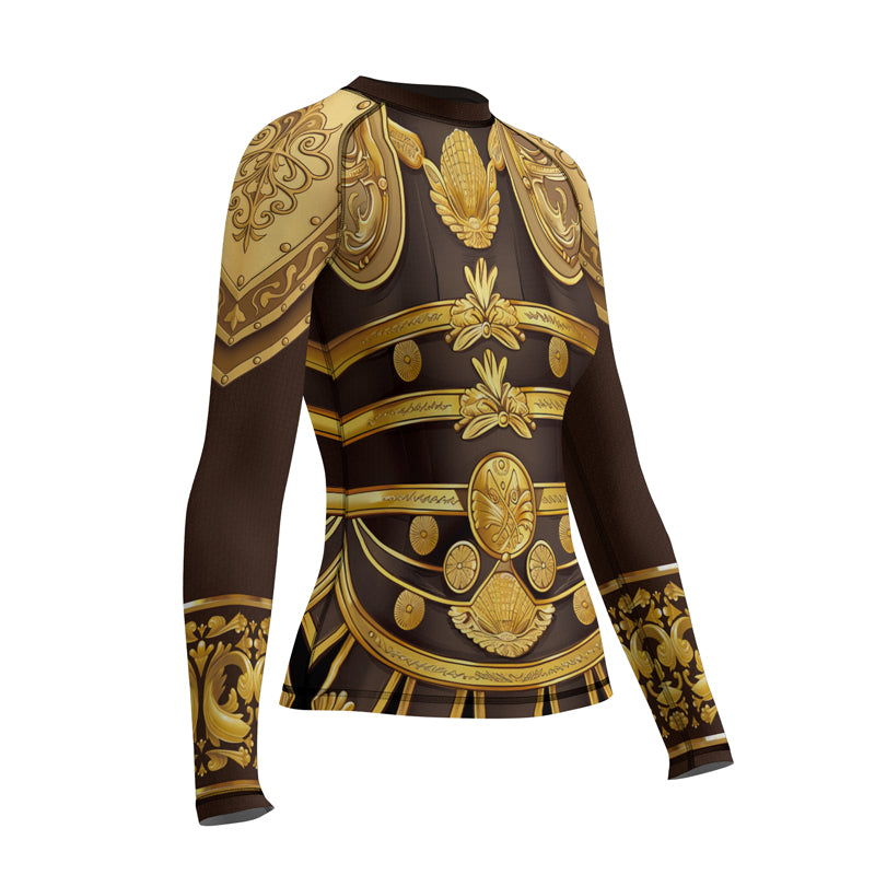 Rashninja Spartan Golden Armor Women's Long Sleeve Rash Guard