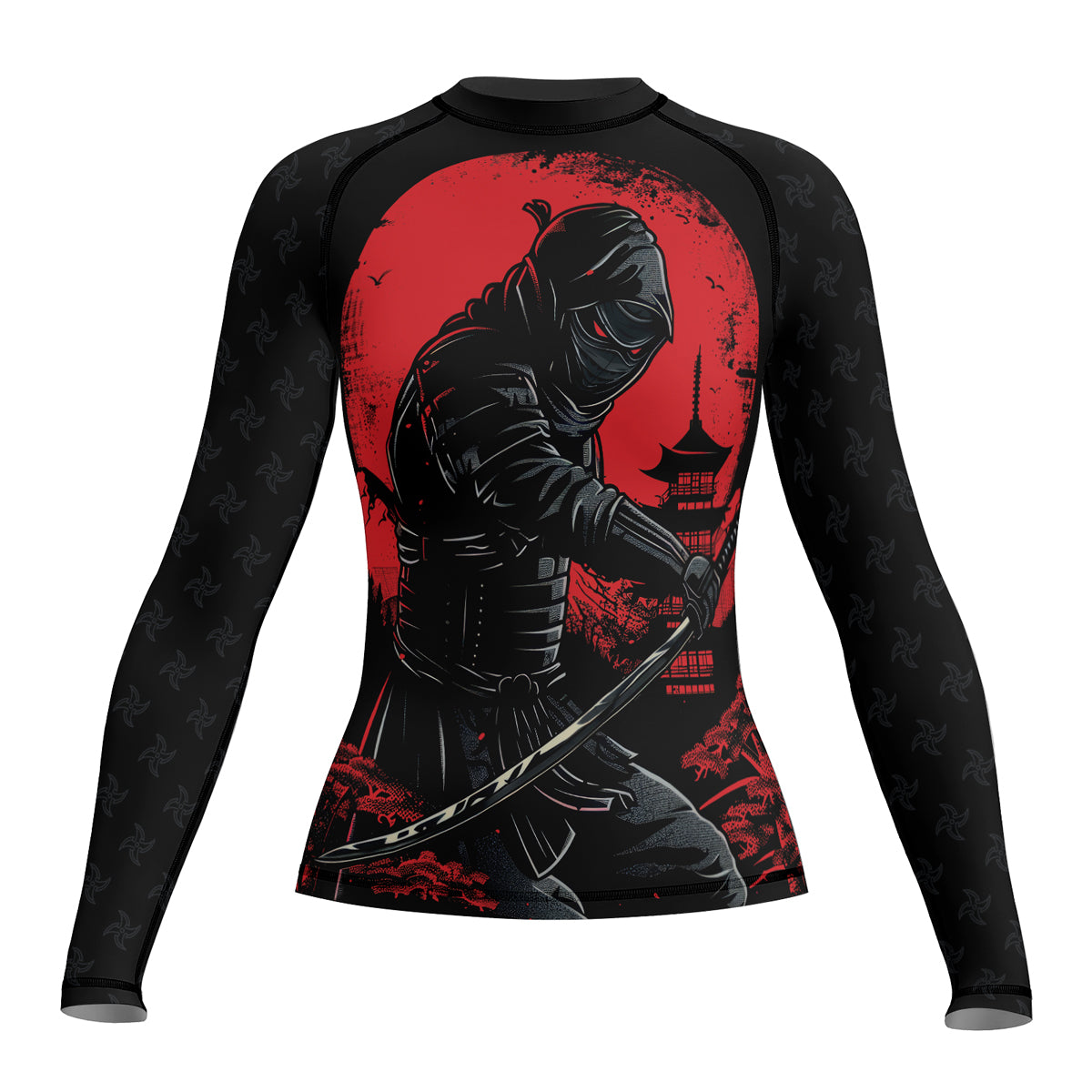 Rashninja Ninja Blood Moon Women's Long Sleeve Rash Guard