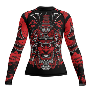 Rashninja Samurai Blood Moon Women's Long Sleeve Rash Guard