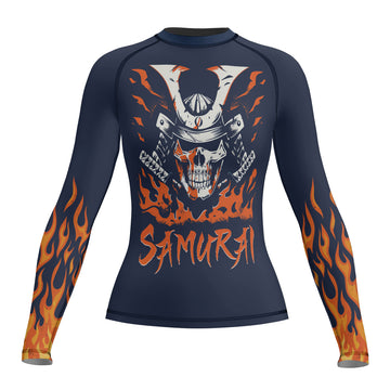 Rashninja Samurai Skull Blaze Women's Long Sleeve Rash Guard