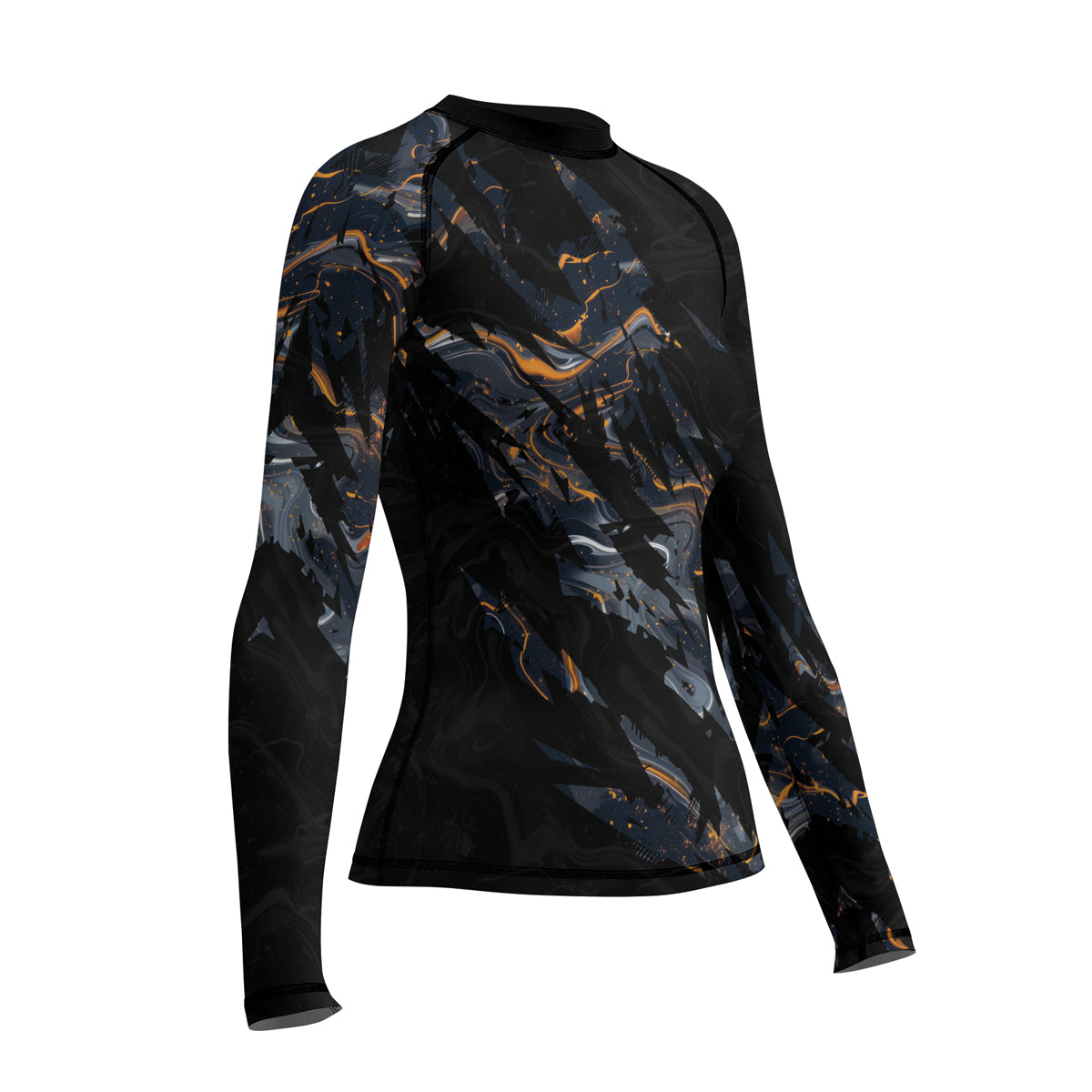 マメMarble Print Long Sleeve Zip Rashguard 502253_main?$pdp_hero$
