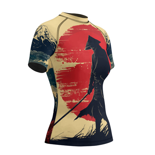 Rashninja Samurai Red Dawn Women's Short Sleeve Rash Guard