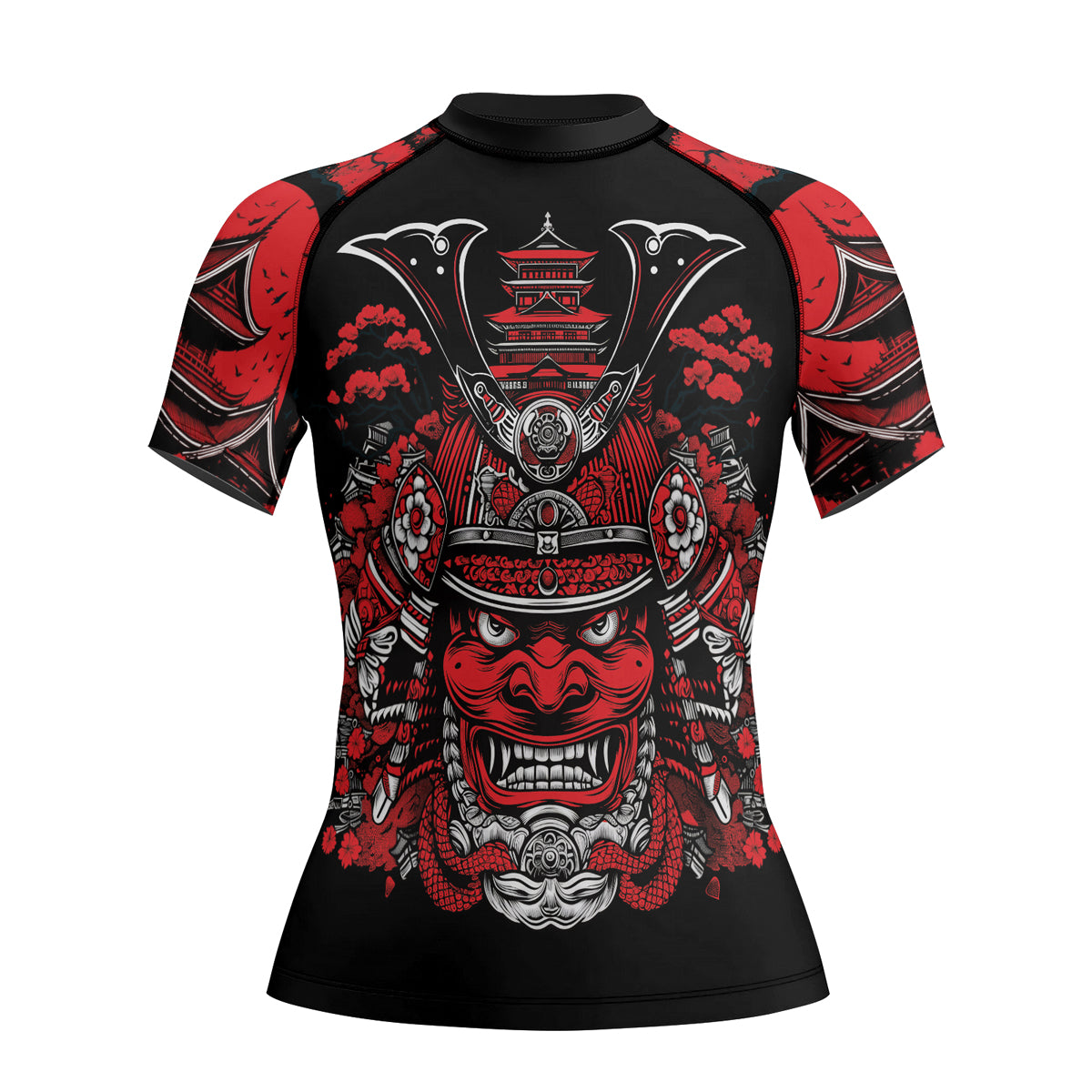 Rashninja Samurai Blood Moon Women's Short Sleeve Rash Guard
