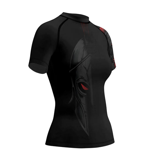 Rashninja Spartan Spear Pattern Women's Short Sleeve Rash Guard
