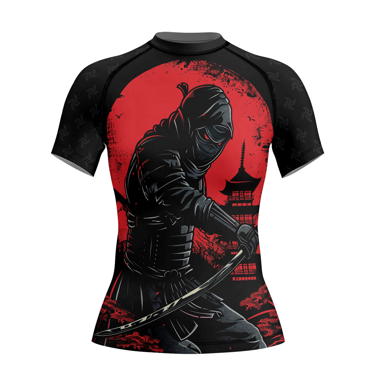 Rashninja Ninja Blood Moon Women's Short Sleeve Rash Guard